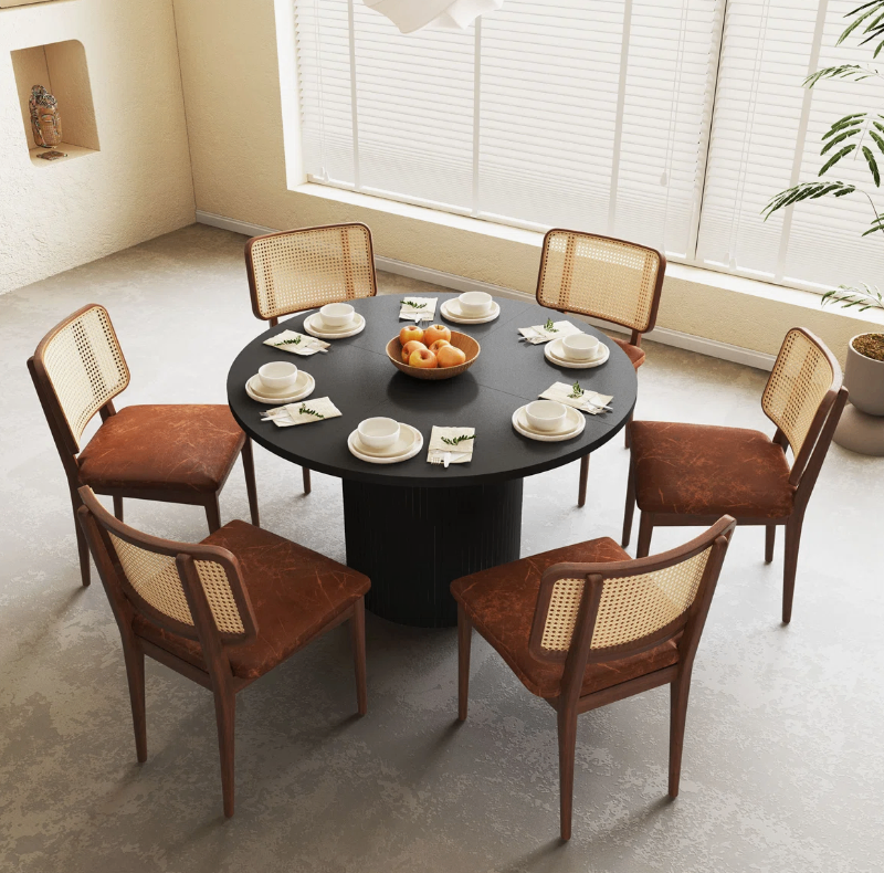 Black Round Dining Table - 47 inch Diameter - New in box - photo 2