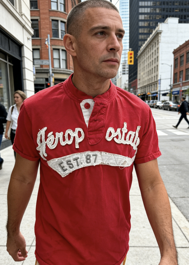 Red Aeropostale Henley T-Shirt