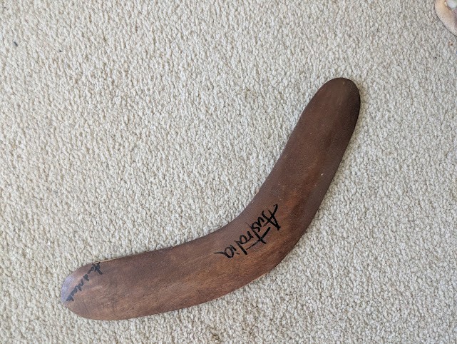 Boomarang tabletop Decor Wooden Aboriginal Australian - photo 2