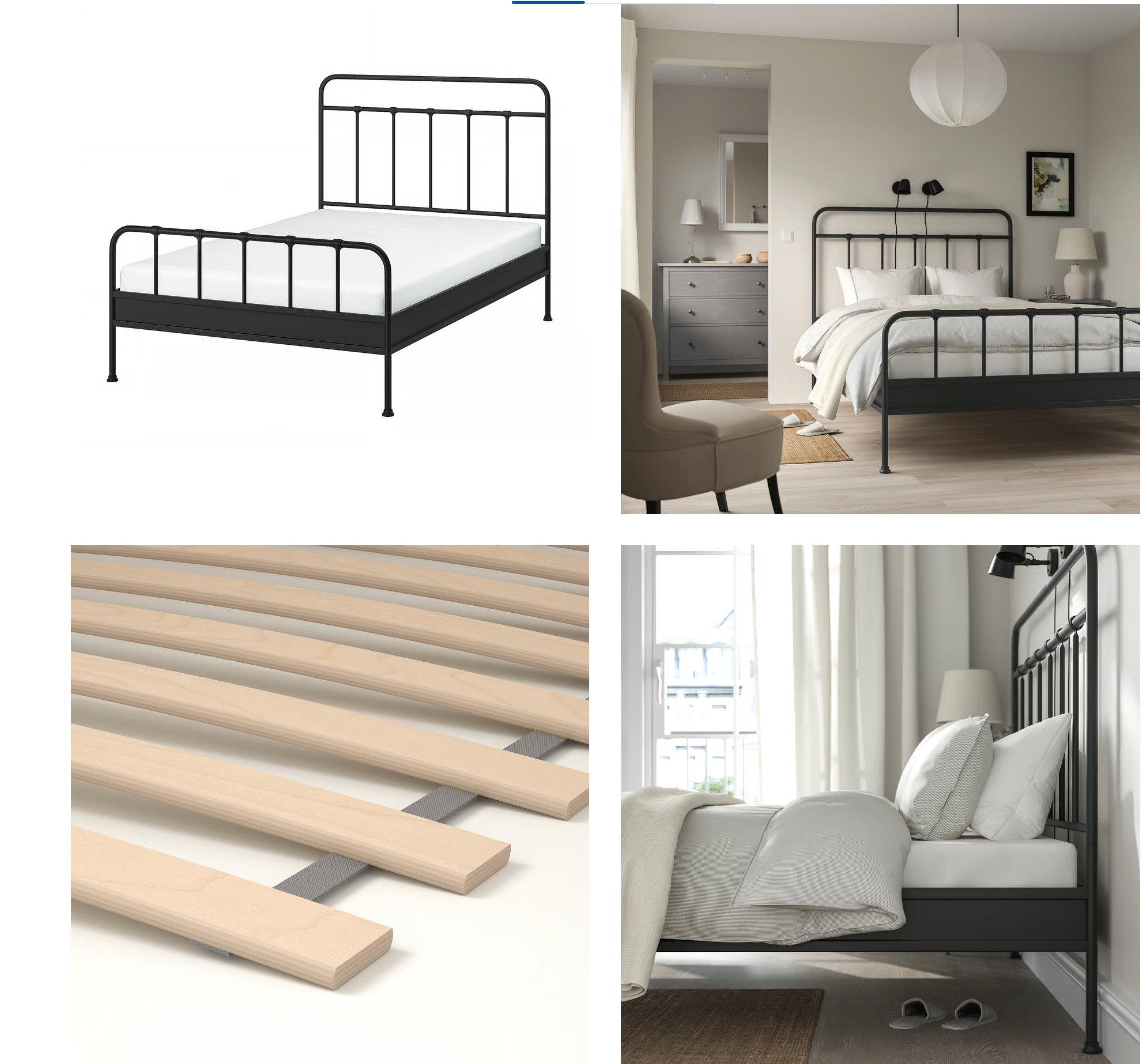 Metal Bed Frame "Stjarno" Double size with slatted base - photo 2