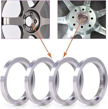 Brand New silver metal center bore hubcentric hub rings