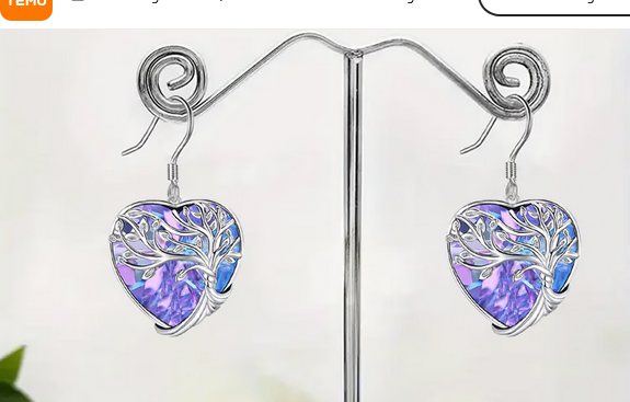 1 Pair Creative Fashion Heart Shaped Tree