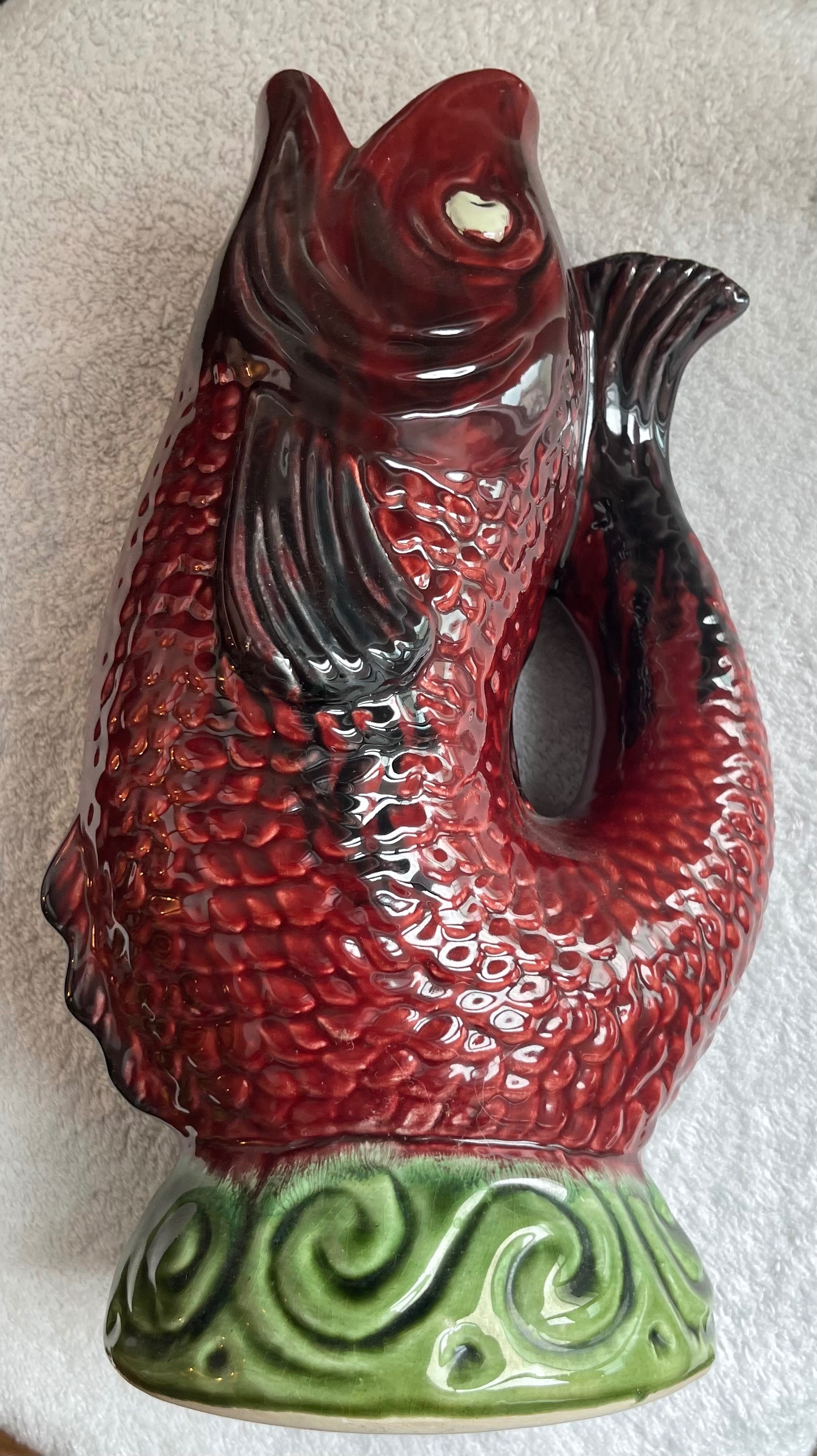 Vintage 12" Secla Portugal Fish Gurgle Jug