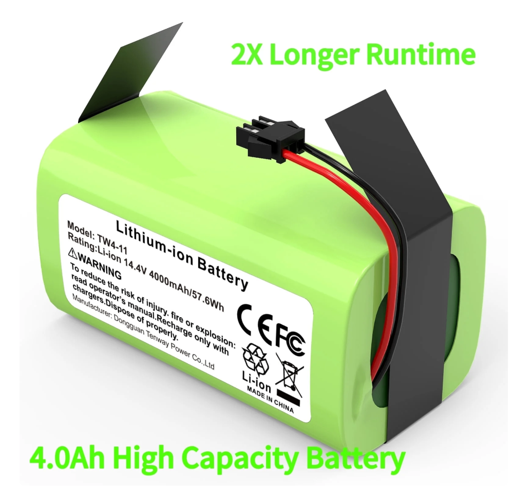 High Capacity 14.4V 4000mAh Robot Vacuum Battery Replacement