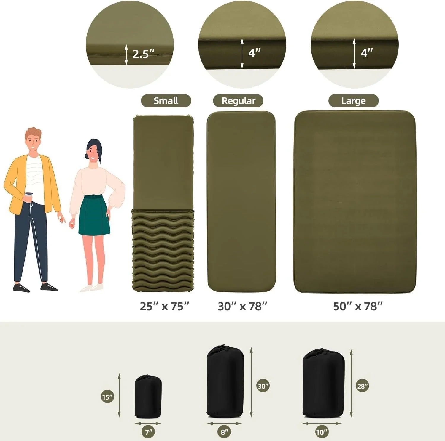 brand new Self-Inflating Camping Sleeping Pad - Double Size - photo 3