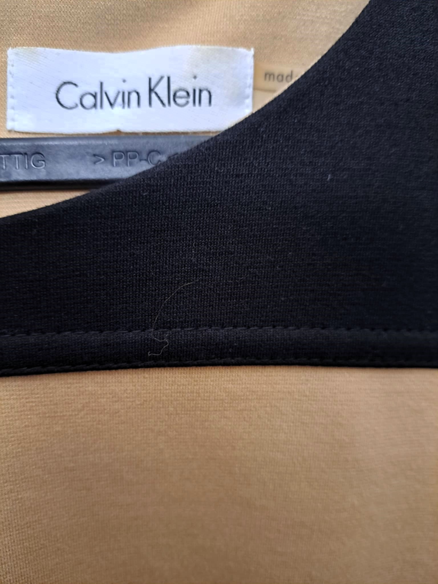 Authentic Calvin Klein Beige & Black Striped Sleeveless Dress - photo 3