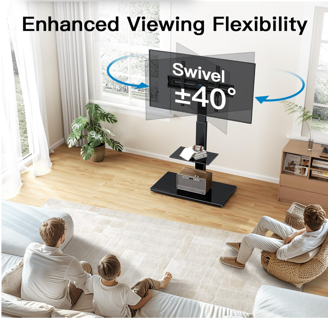 Universal TV Stand with Swivel Mount for 30-70 inch TVs-Open Box - photo 3