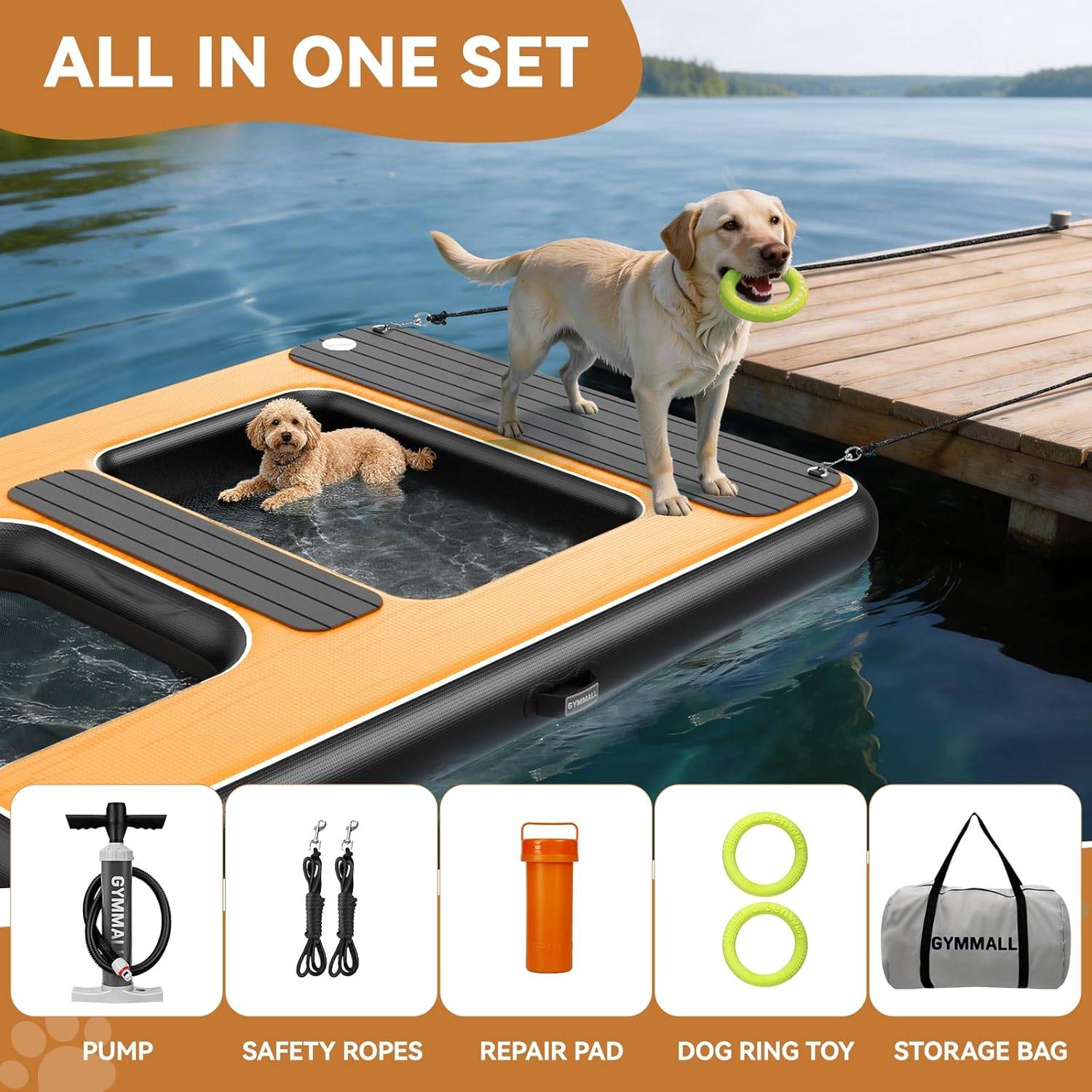 Inflatable Dog Ramp for Pool, 2 in 1 Dog Pool Ramp Boat Ladder - photo 2