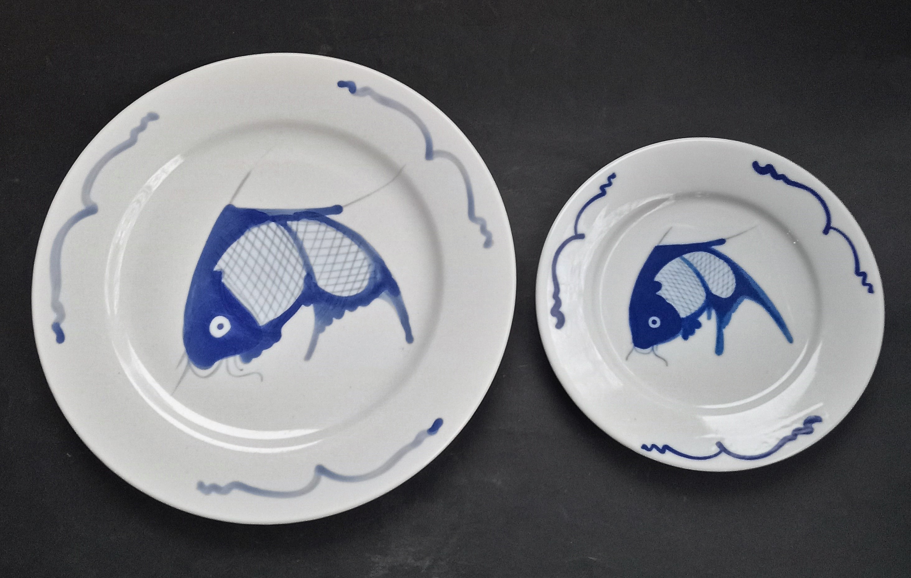 VTG Koi Carp Fish Plates China Prosperity Good Fortune - photo 2