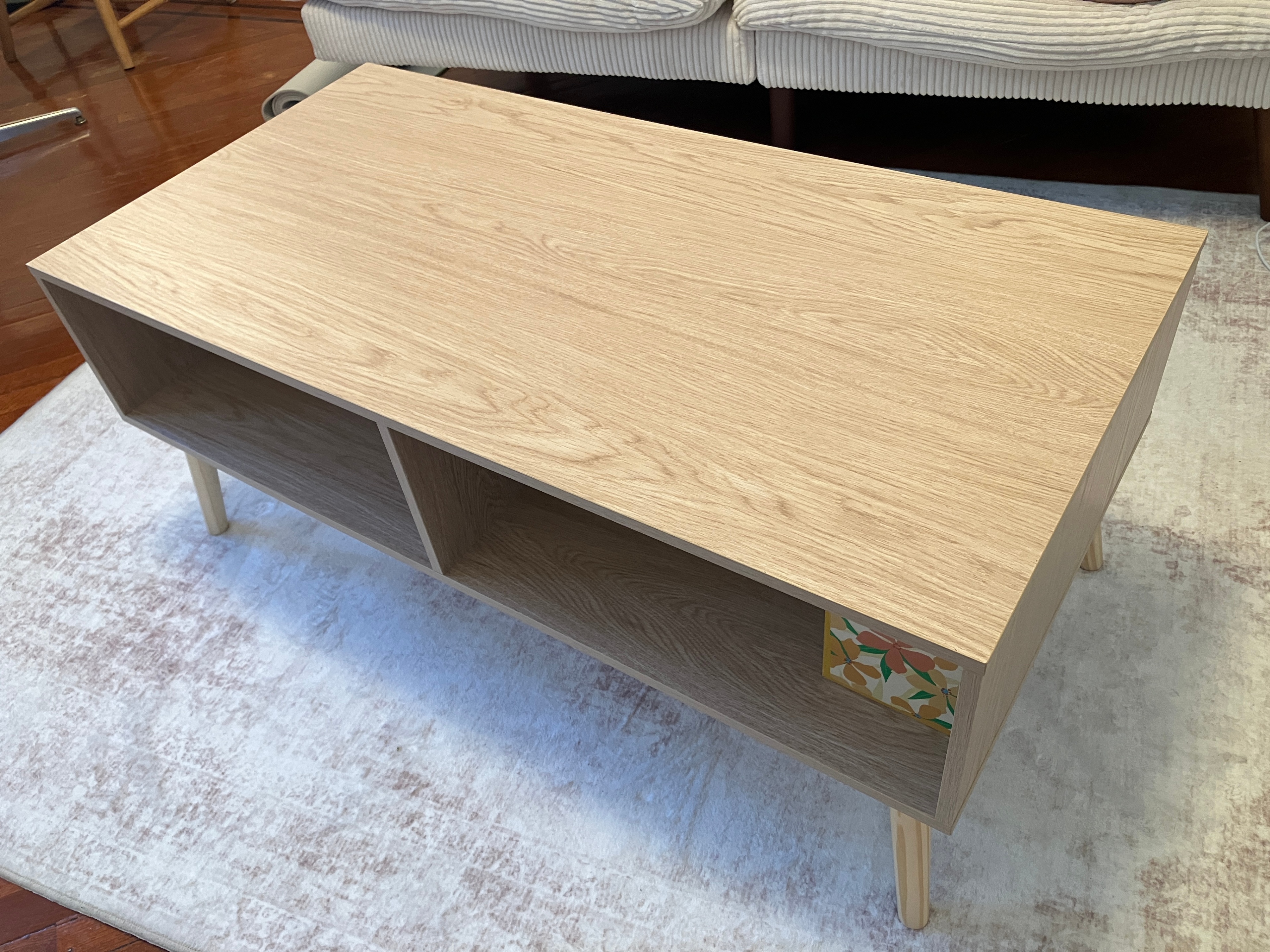 Coffee Table with Drawer & Solid Wood Legs - photo 3