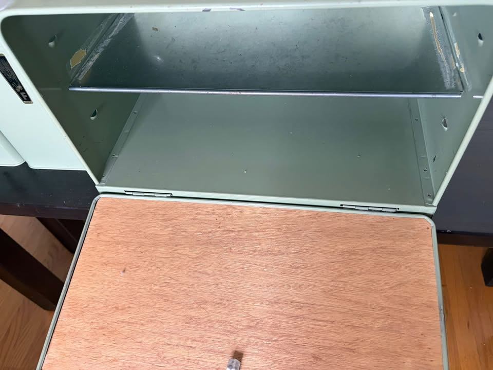 1960's Set of 5 Pieces-Green Steel Bread Box With Tea Coffee - photo 4