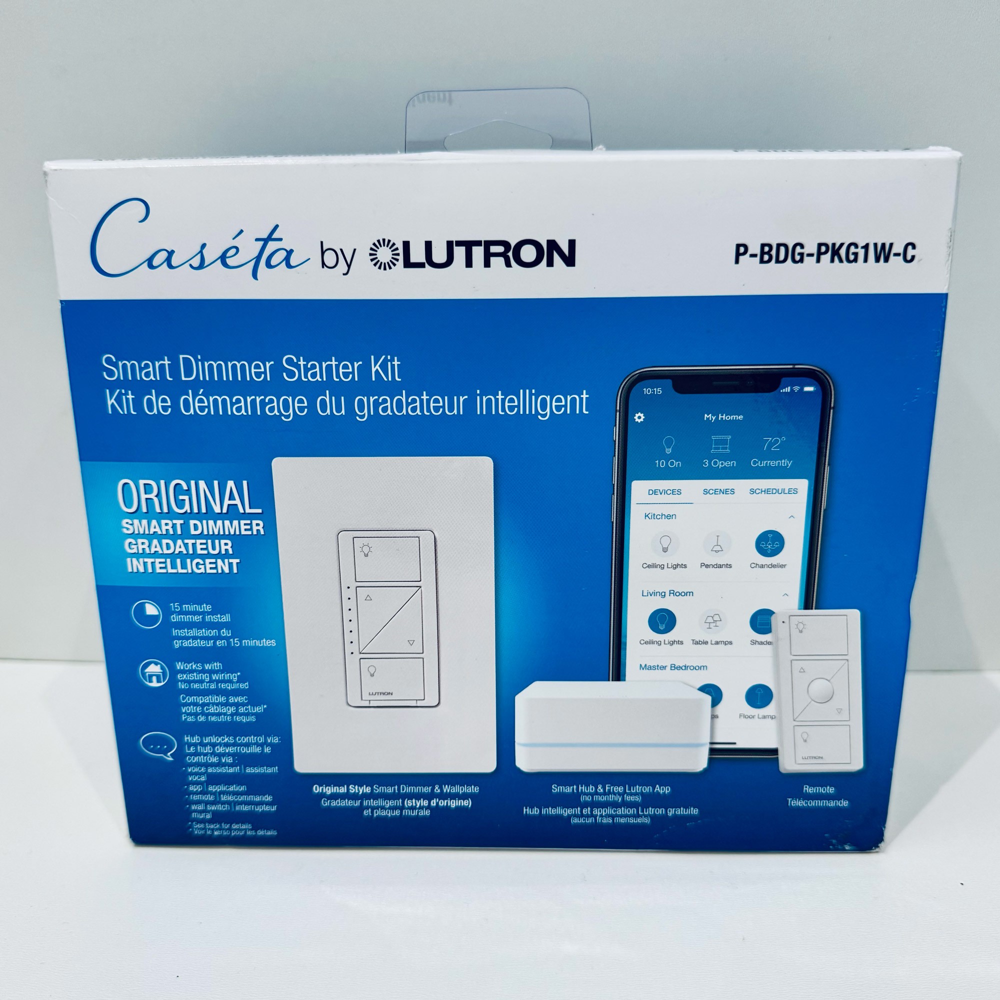 Lutron Caseta dimmer starter kit, P-BDG-PKG1W-C