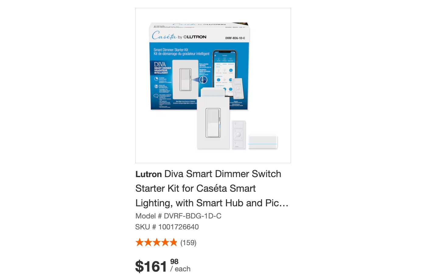 Lutron Caseta Diva Dimmer 3-way starter kit, DVRF-BDG-1D-C - photo 3