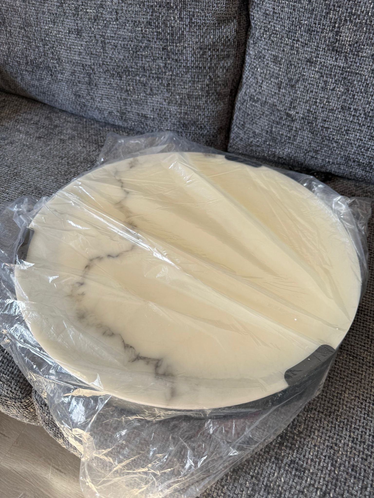 Modern Flush Mount Ceiling Light – Marble Look Glass (Brand New) - photo 2