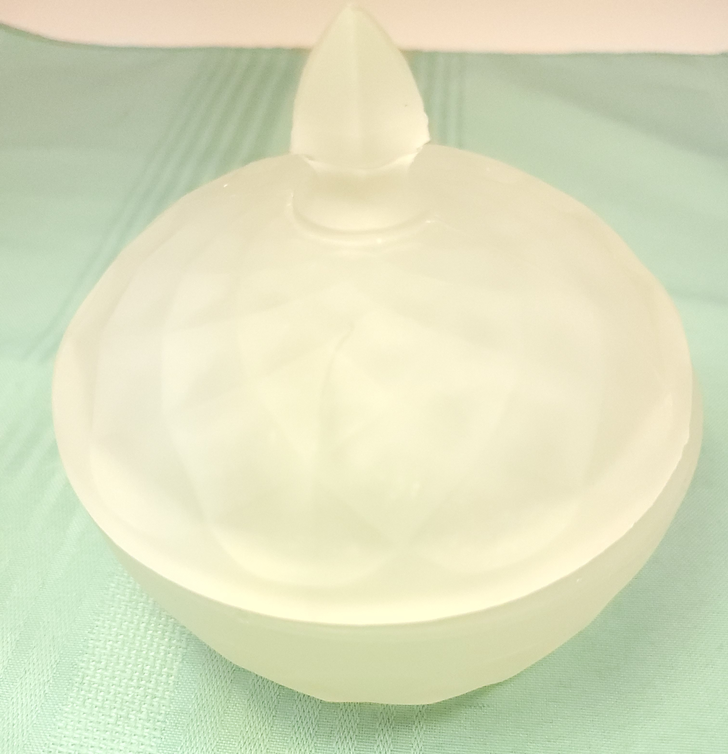 Pressed Glass Lidded Candy Dish – Frosted Satin Finish – 1960s - photo 4