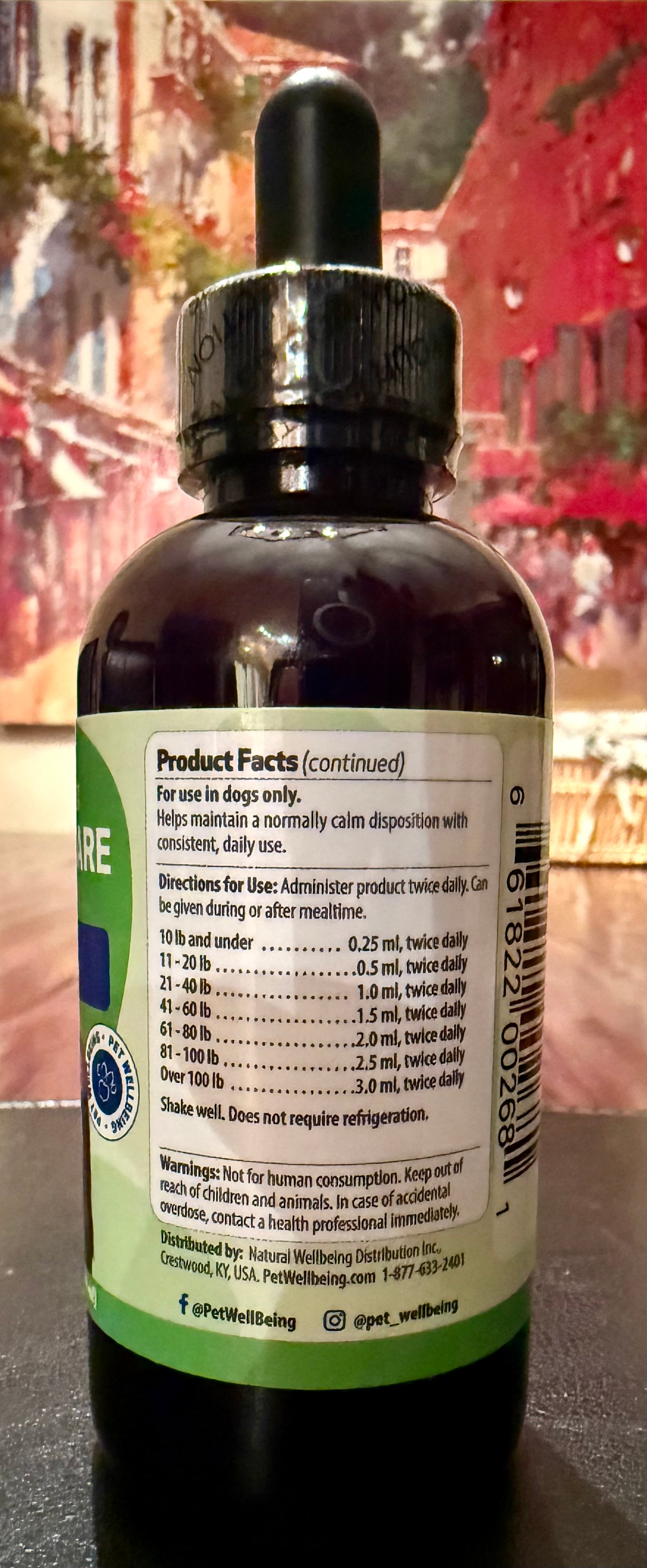 SEALED:  Pet Wellbeing Calming Care for Dogs, 4 oz - photo 2