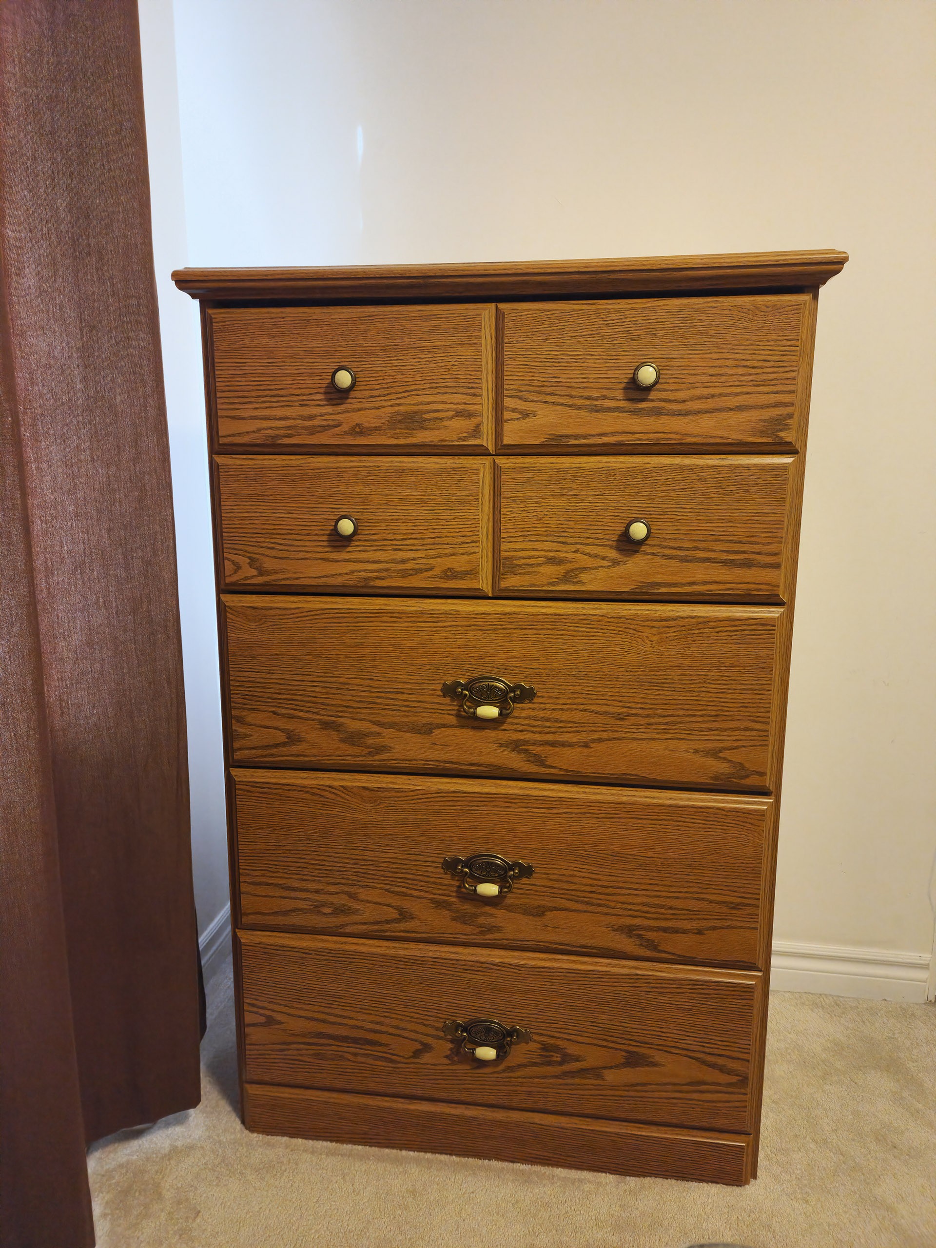 Solid 5-Drawer Chest – Oak Finish | Classic & Durable!