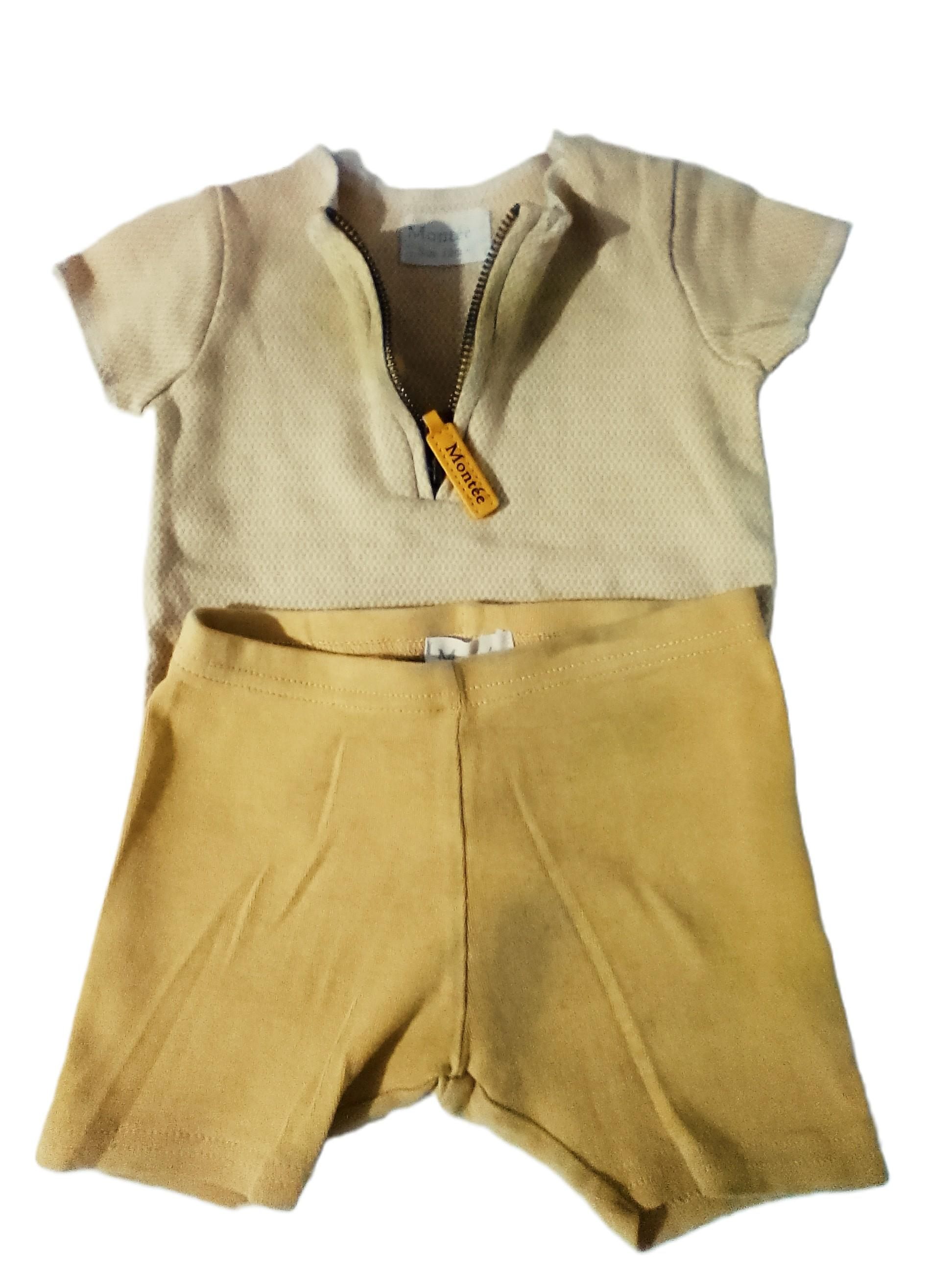 Montée Baby Outfit Set Tan, Size 12 Months