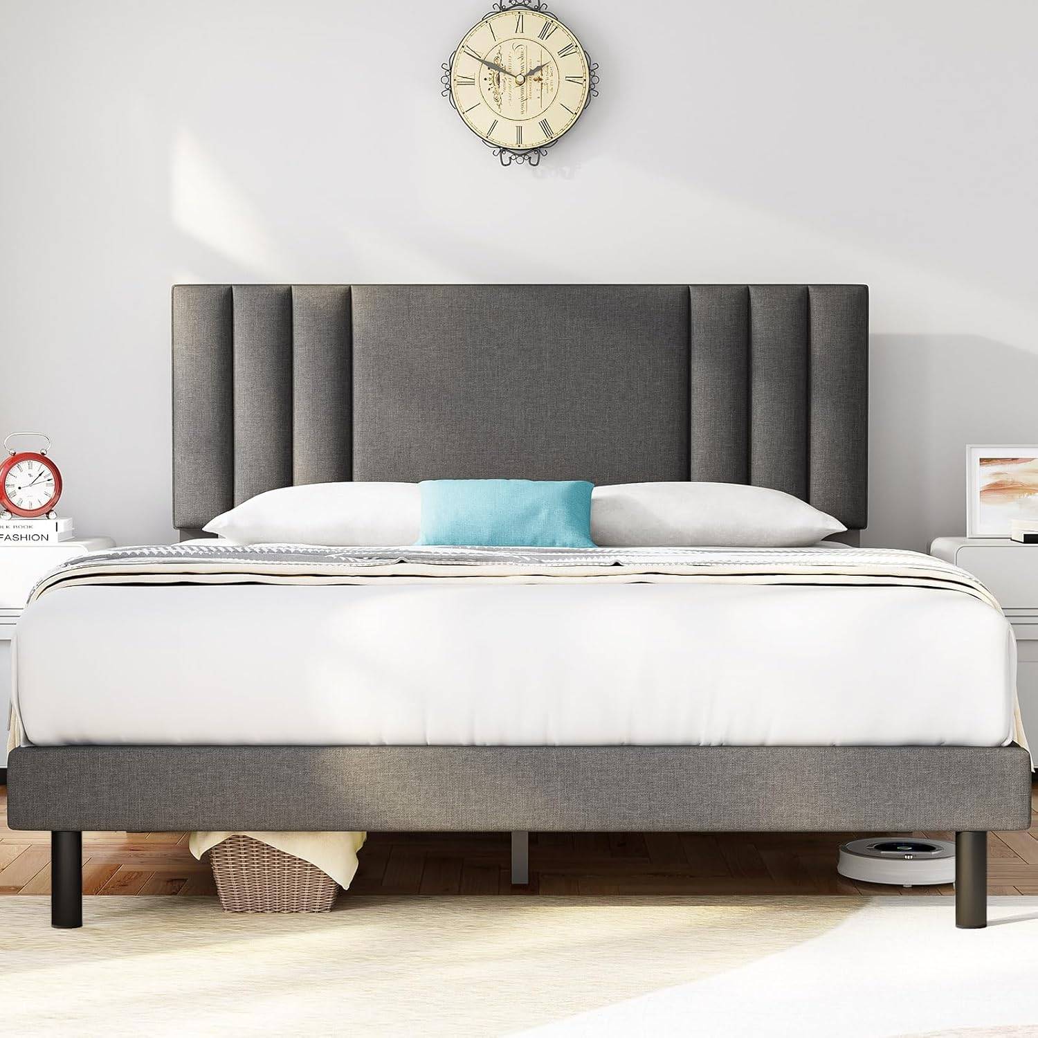 Upholstered Platform Bed Frame – KING SIZE - photo 2