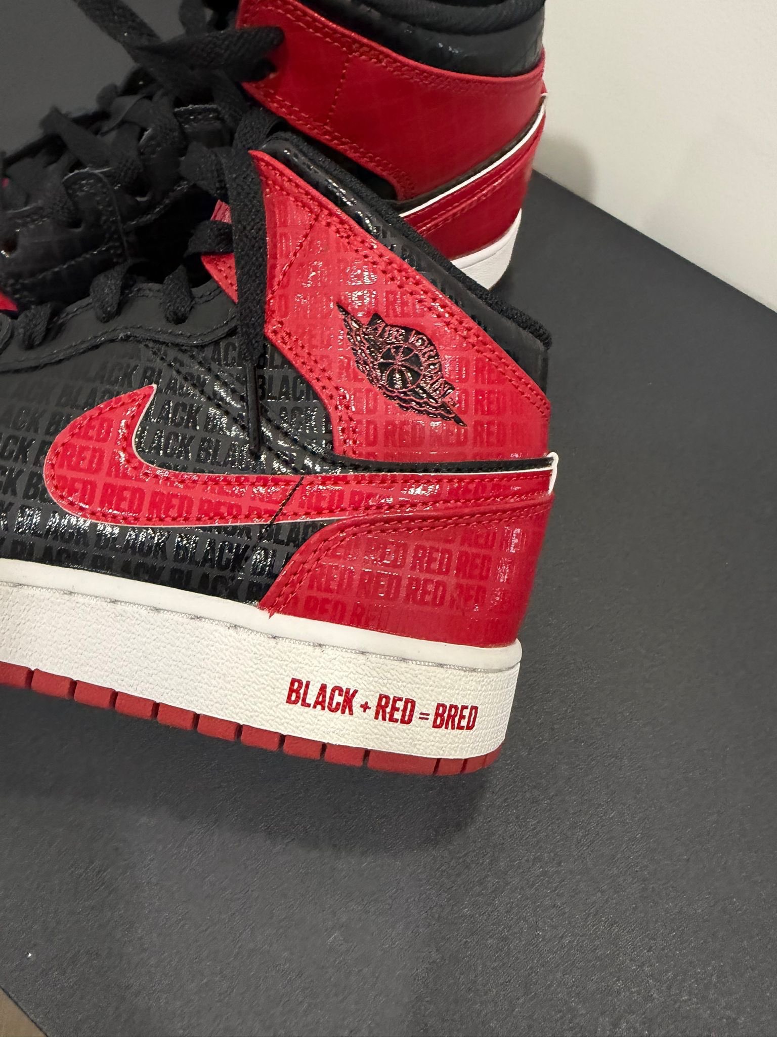 Nike Air Jordan 1 Mid “Bred” GS – Black/Red – Women’s Size 8.5 - photo 4