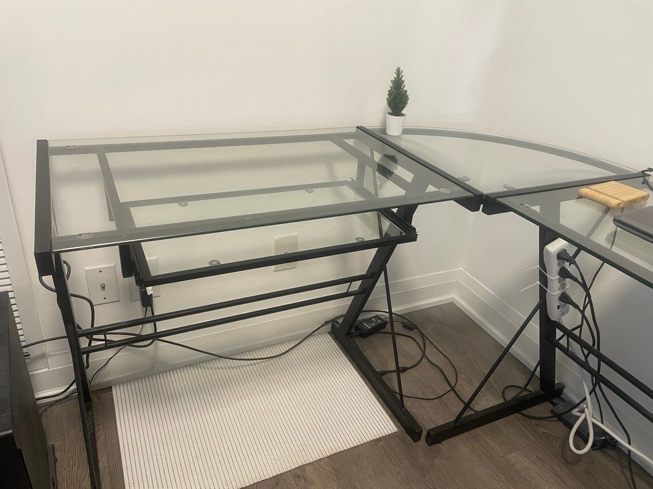 Glass Top L-Shaped Corner Desk - photo 3