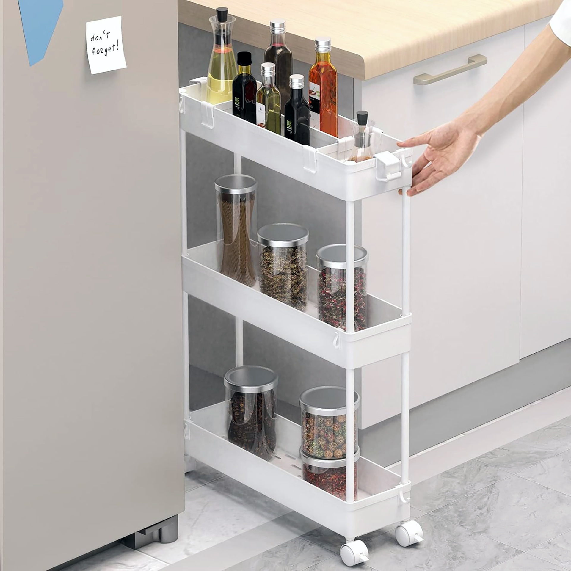 3-Tier Bathroom Rolling Utility Cart - Slim & Space Saving! - photo 3