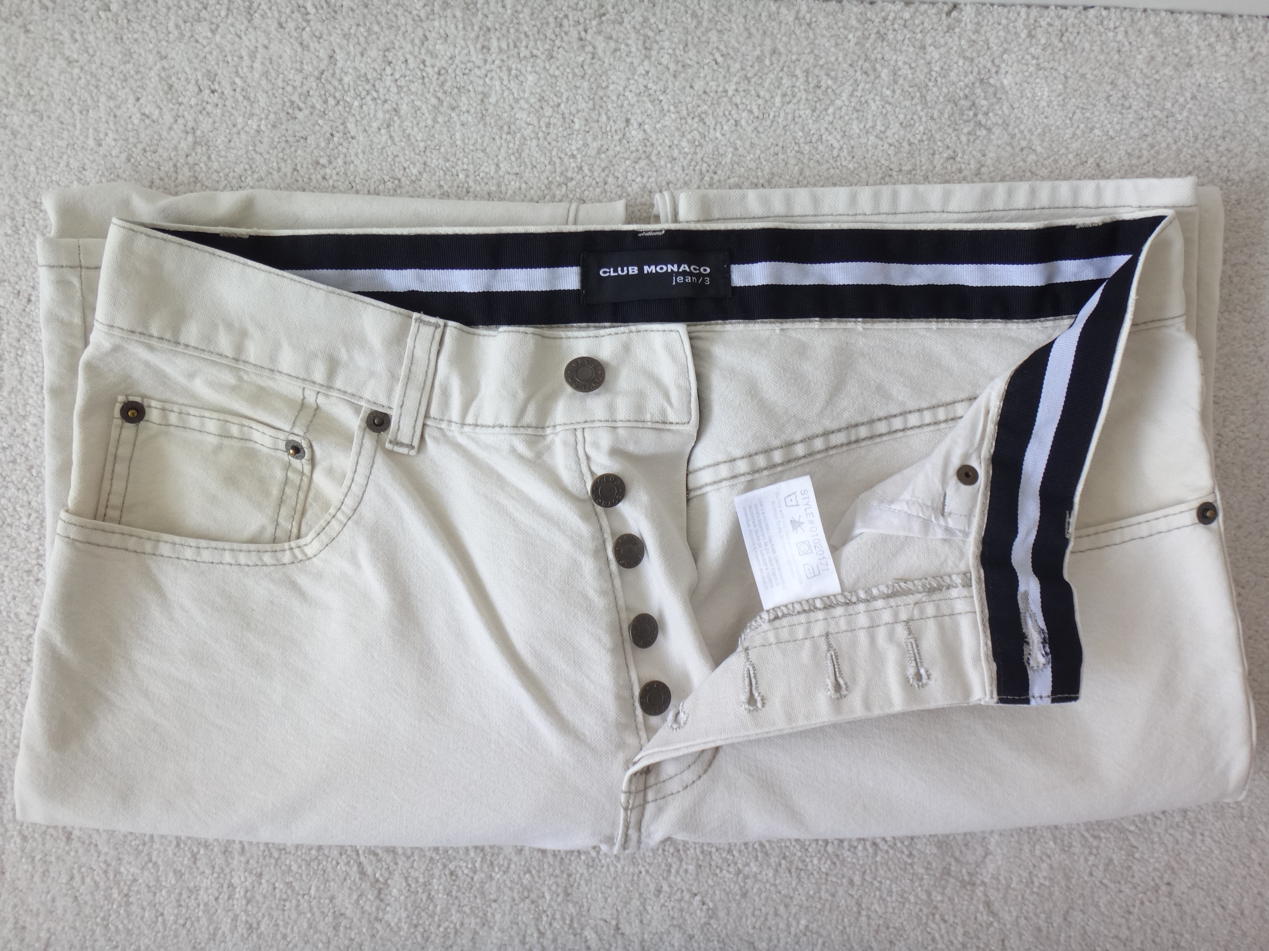 ✅♻️CLUB MONACO Men's 32 x 32 Beige Straight Fit Denim Jeans