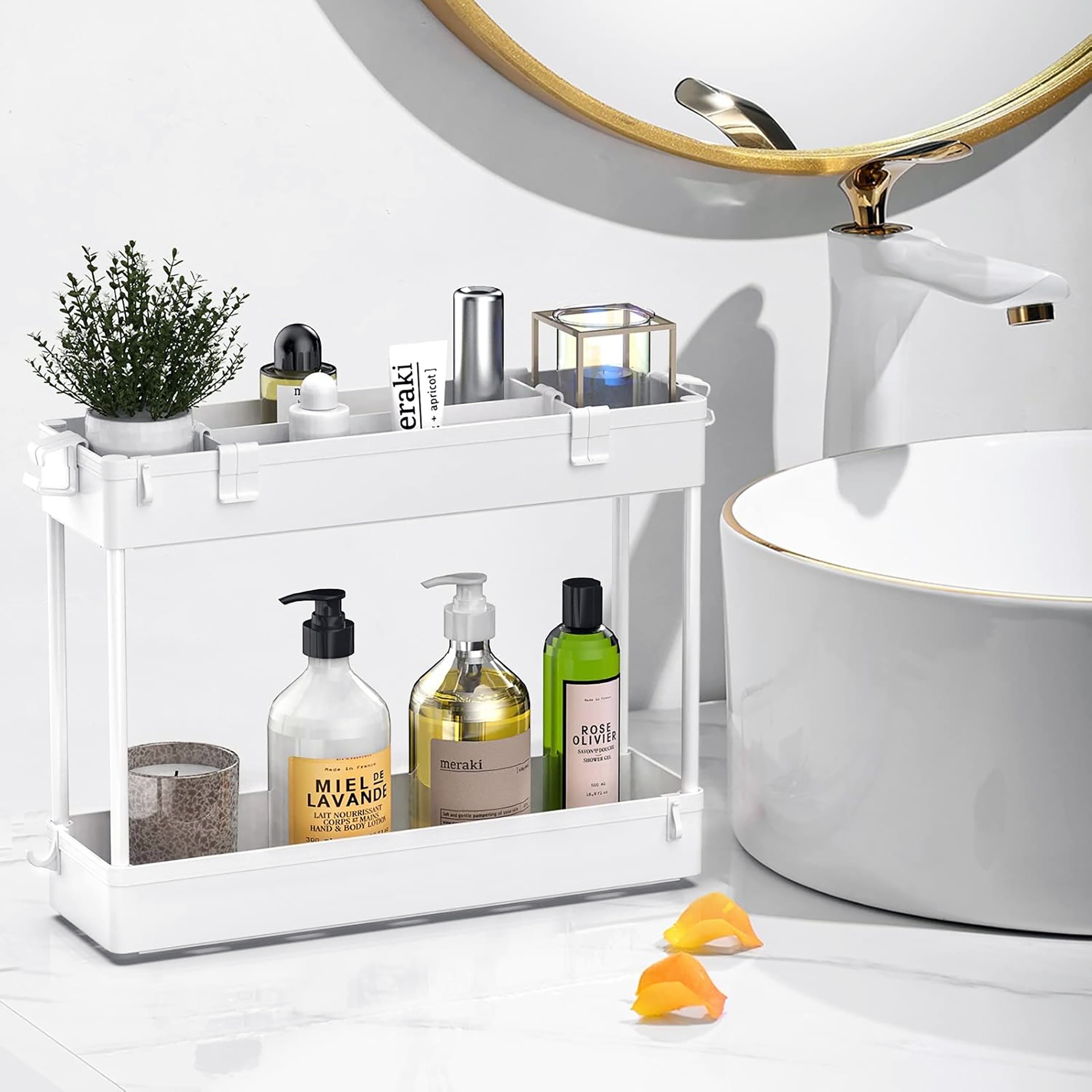 3-Tier Bathroom Rolling Utility Cart - Slim & Space Saving! - photo 5