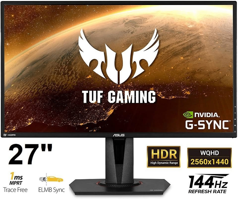 ASUS TUF Gaming 27” 2K 144Hz Monitor VG27AQ, Great Condition