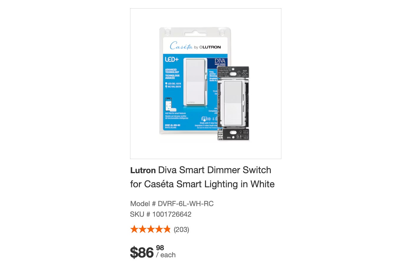 Lutron Caseta Diva Smart Dimmer, brand new sealed - photo 3