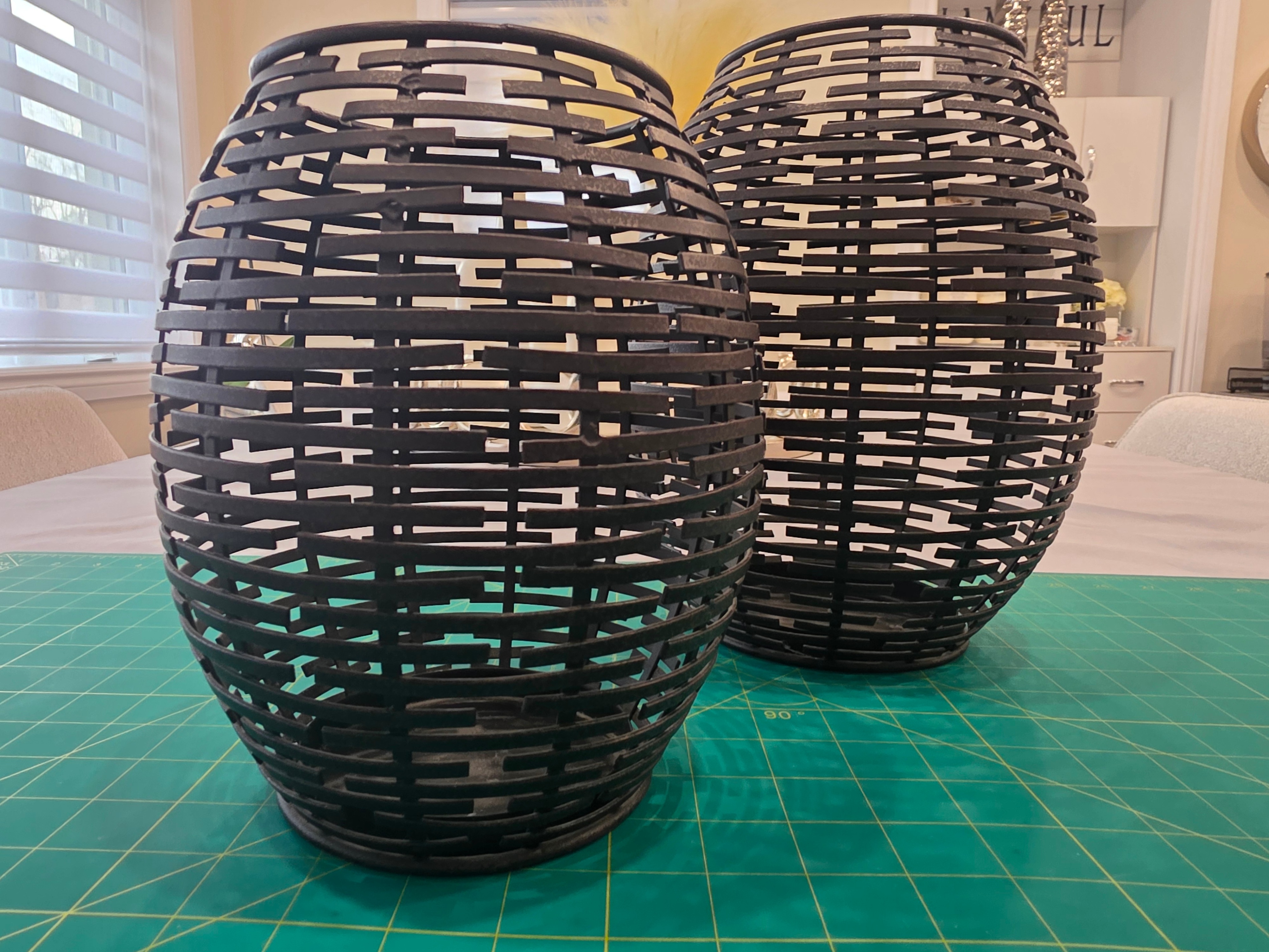 Modern Black Openwork Woven Nesting Vases - photo 4