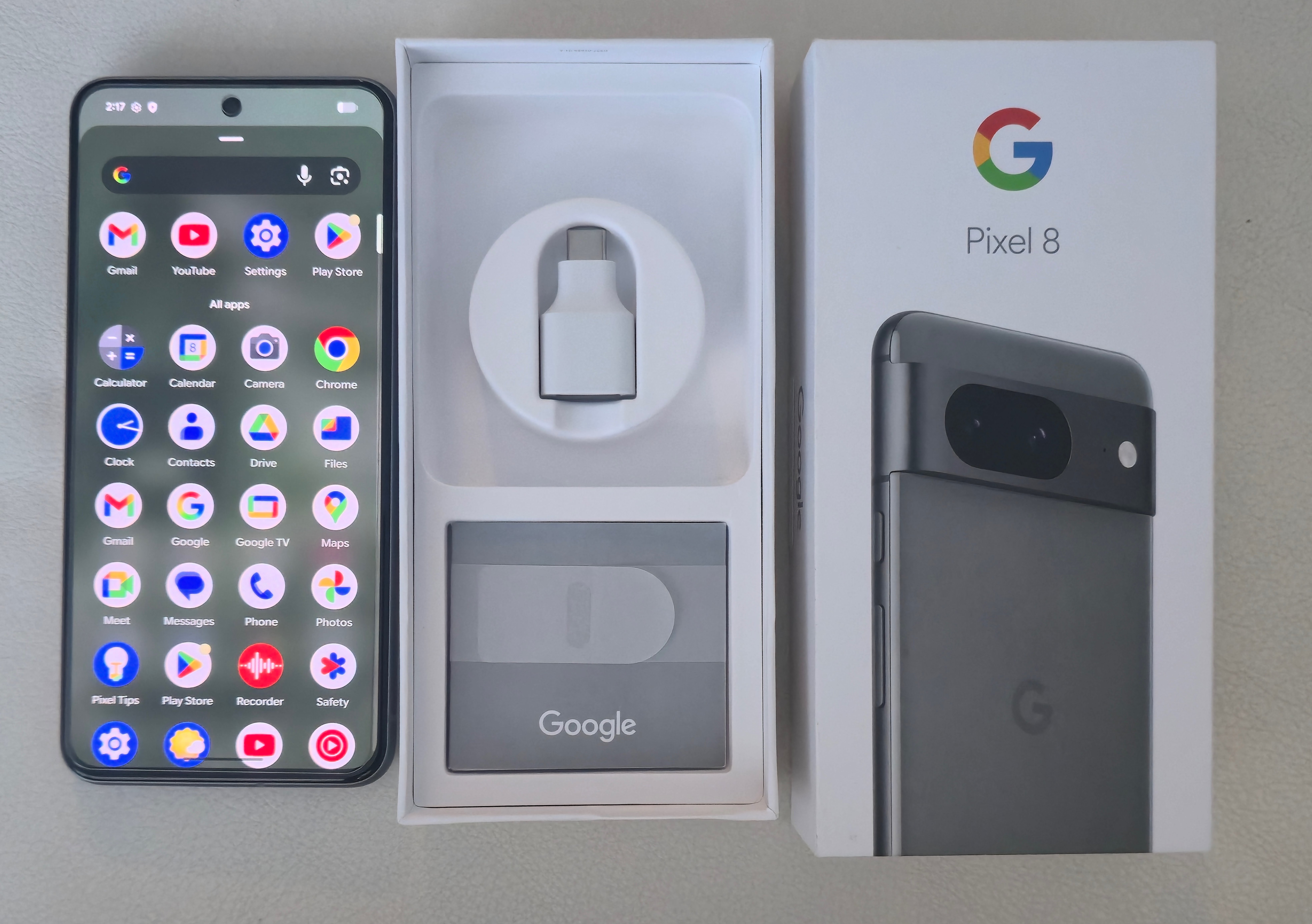 New condition Google Pixel 8 black Unlocked dual sim sold in box