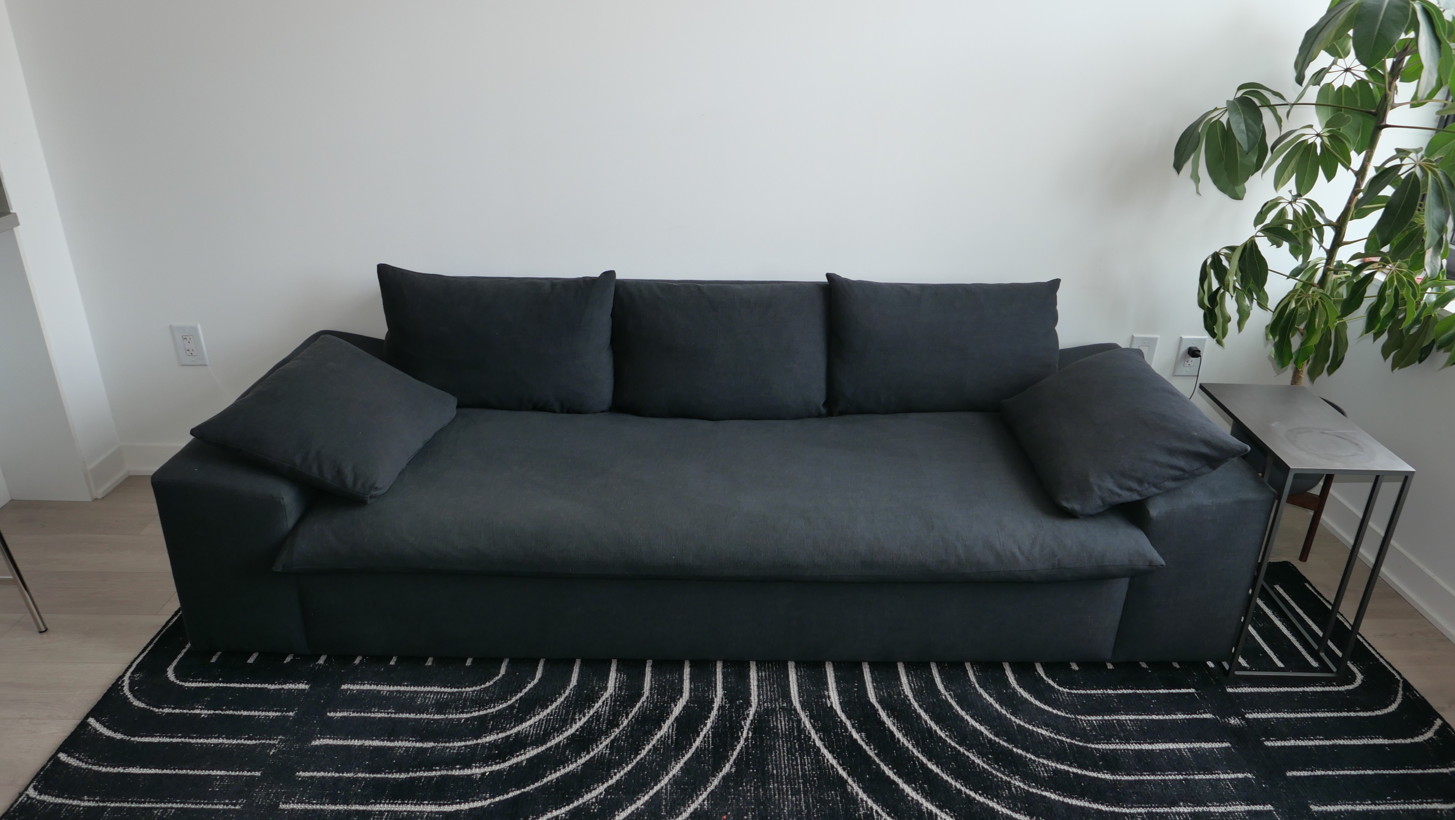 CB2 Algora 100" Dark Grey  Sleeper Sofa – Like New - photo 4