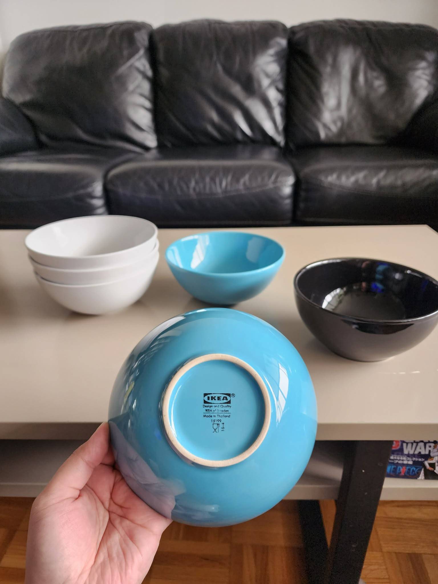 6 Assorted Bowls (White, Blue, and Black) - photo 5