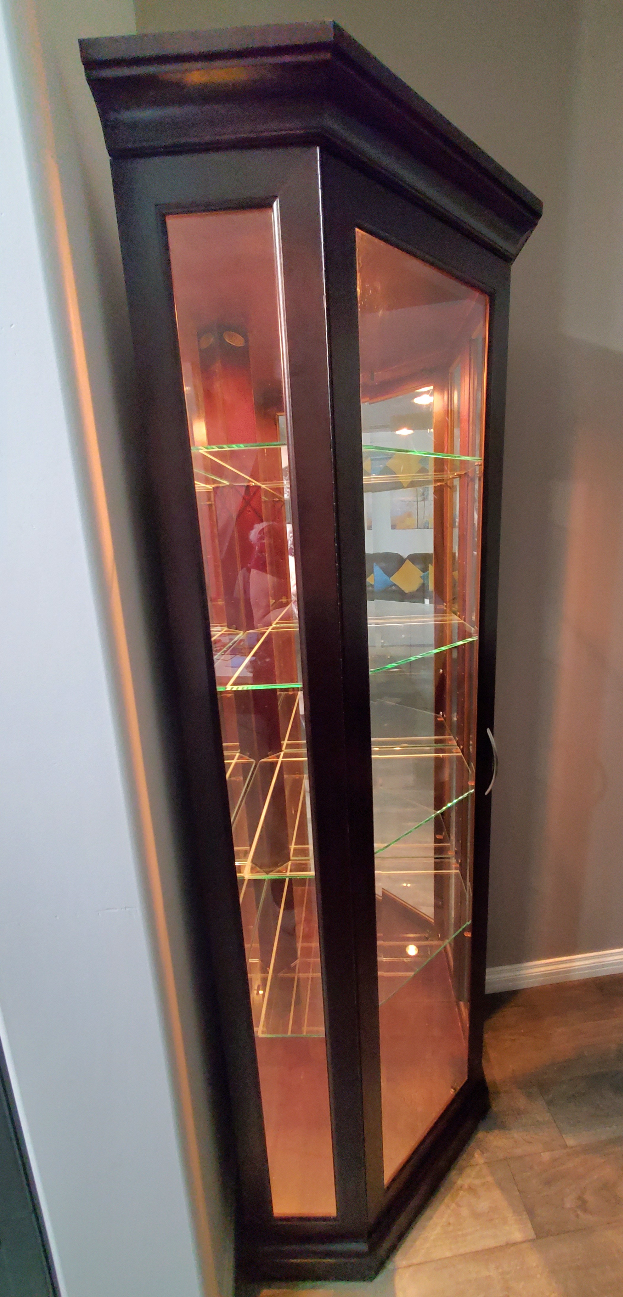 ELEGANT CORNER GLASS/WOOD DISPLAY CABINET - photo 4