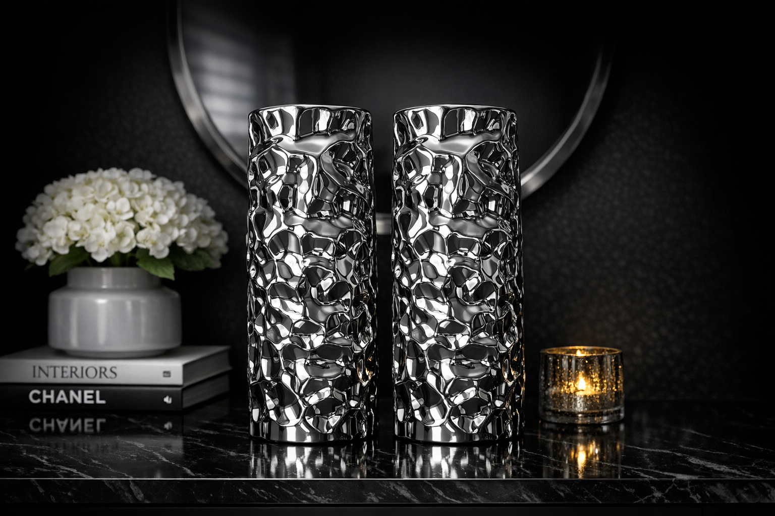 Luxury Silver Vase Duo - photo 2