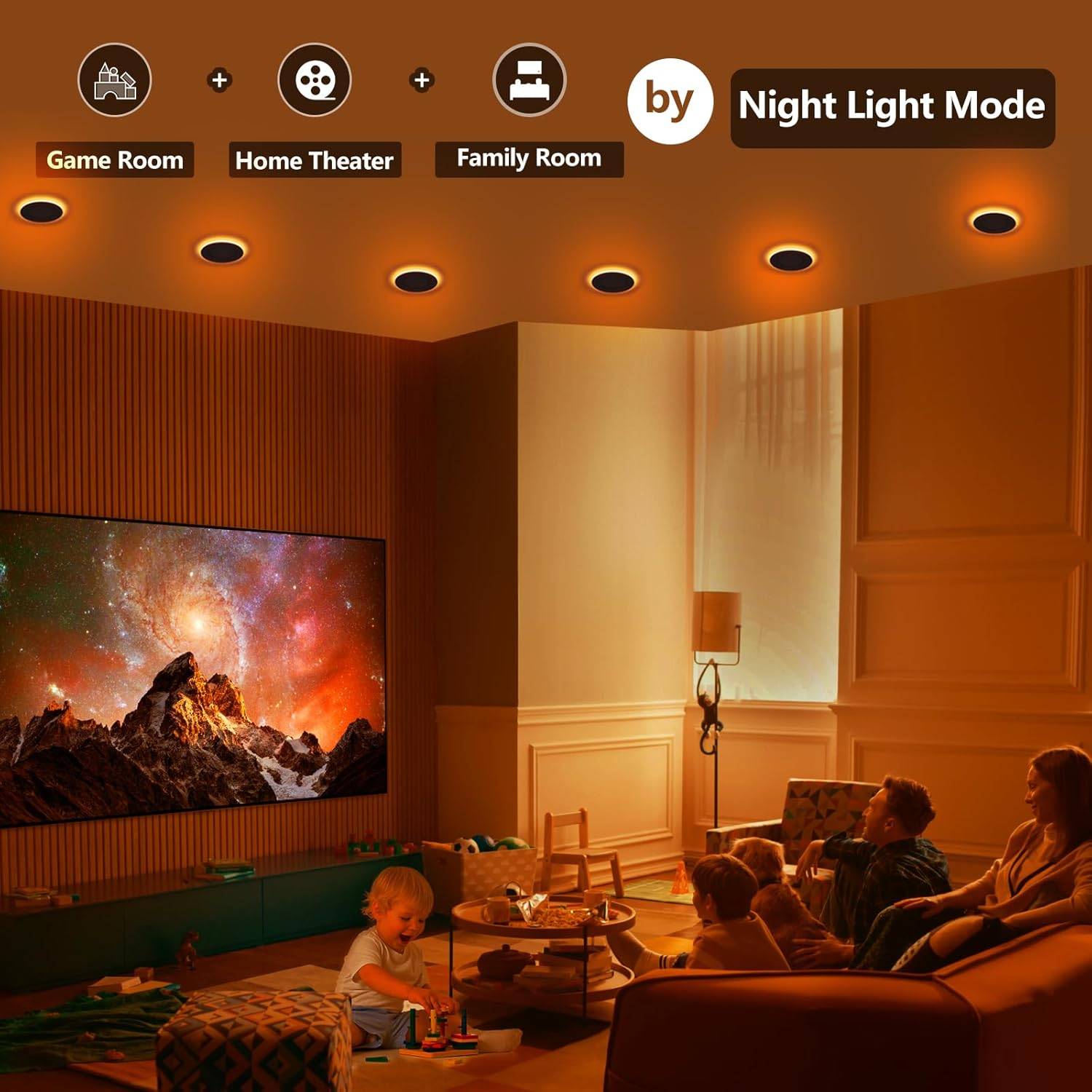 6 Inch LED Recessed Lights with Night Light Mode - 8 Pack - photo 4