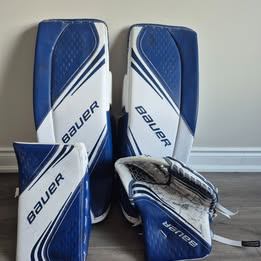 Bauer Vapor 2X Intermediate Large 32+1 Blue & White Goalie Set