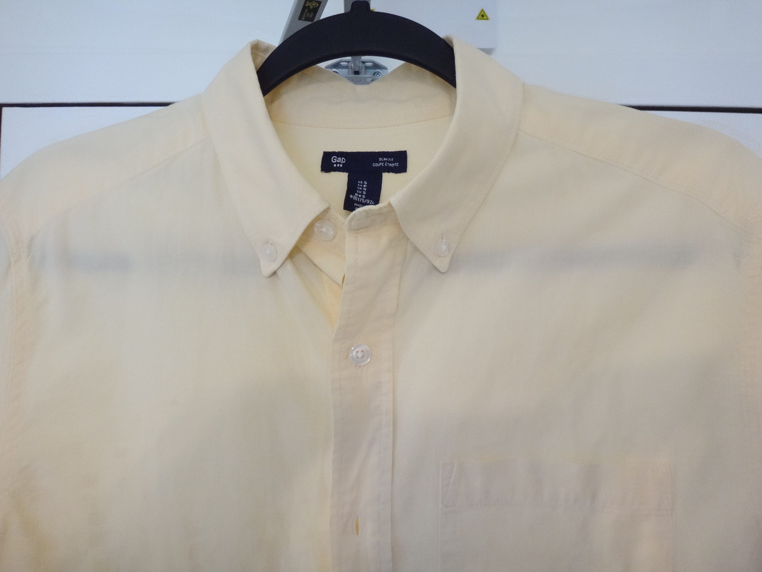 ✅♻️Gap Men's Small Slim Fit Pale Pastel Yellow Shirt - photo 4