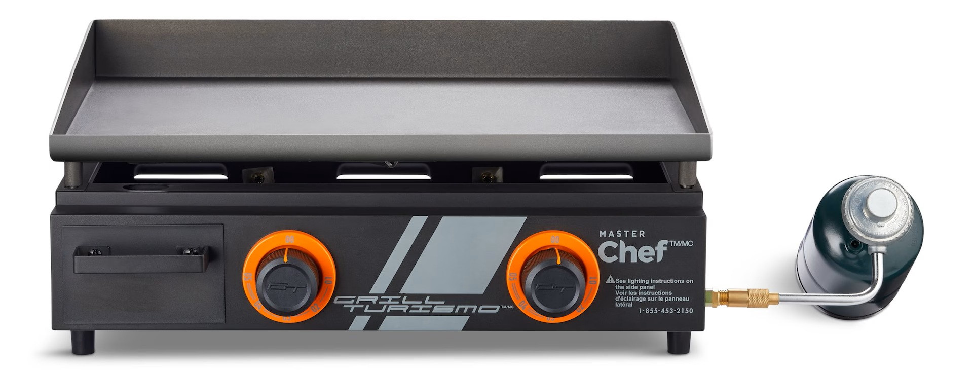 MASTER Chef Portable 2-Burner Propane Griddle, Steel, 22-in