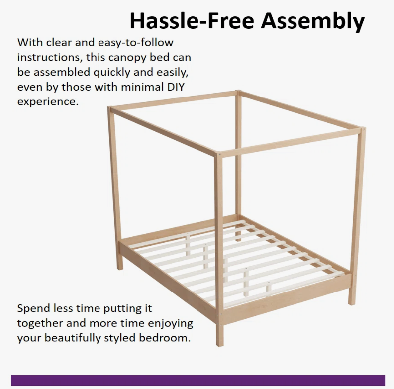 King Size Canopy Bed Frame (New in box) - photo 5