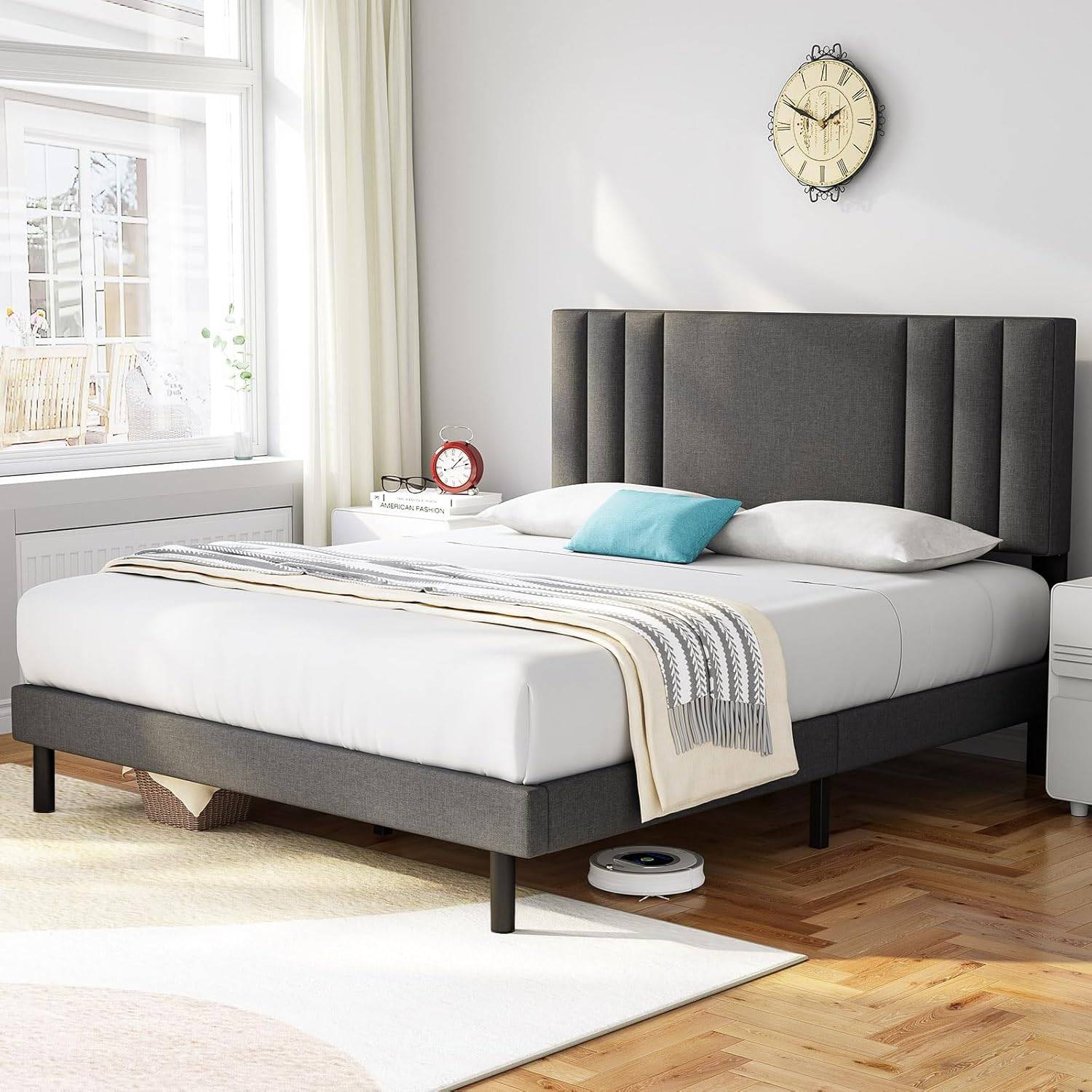 Upholstered Platform Bed Frame – KING SIZE