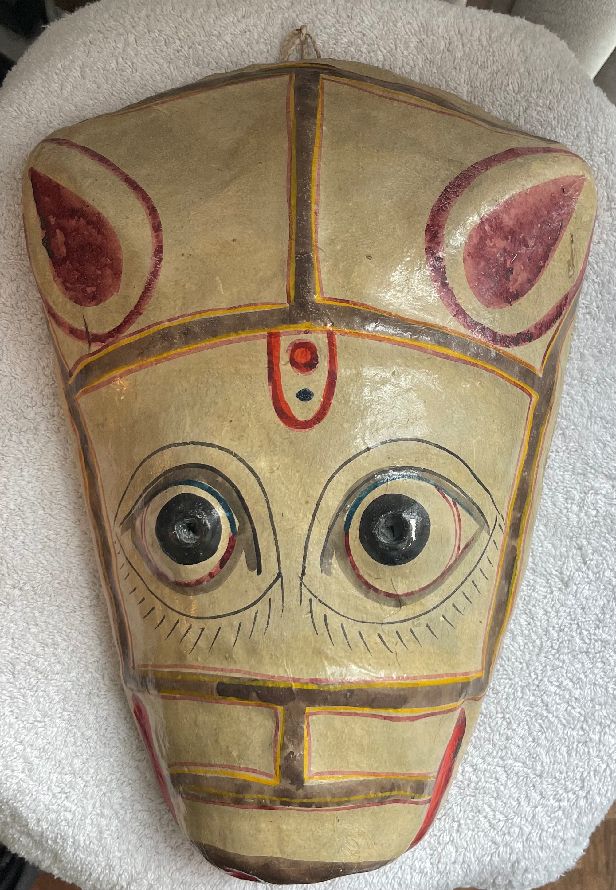 Large 16" Vintage Nepal Handmade Horse Mask