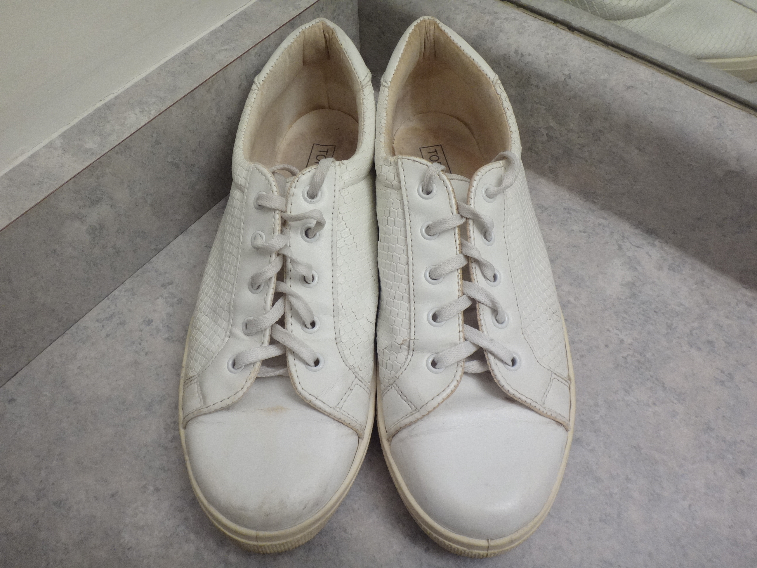 ✅♻️TOPSHOP Size 8 Snake Skin Effect Sneakers Made in Italy
