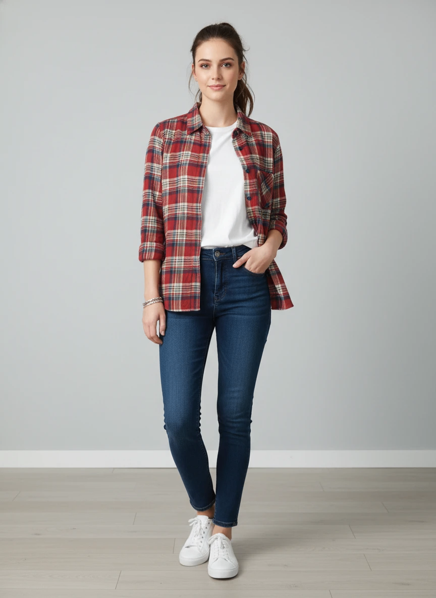Japan Brand Women's Plaid Flannel Shirt