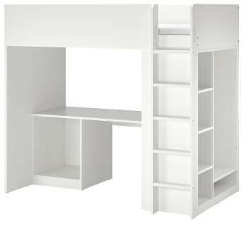 IKEA SMASTAD bed (loft bed w/desk and storage)