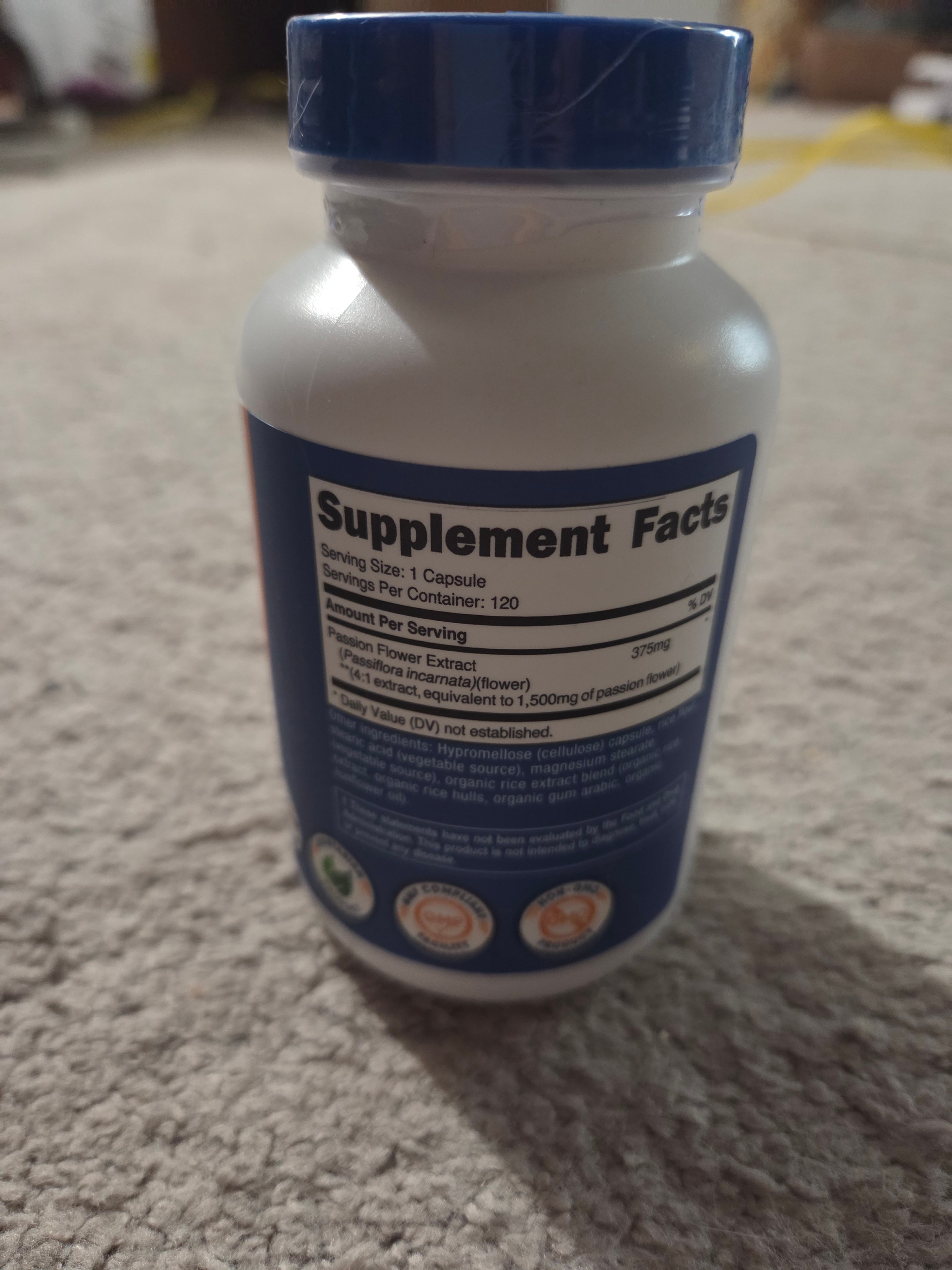 NEW/SEALED Passion Flower Extract by Nutricost, 1500 mg, 120 Cap - photo 2