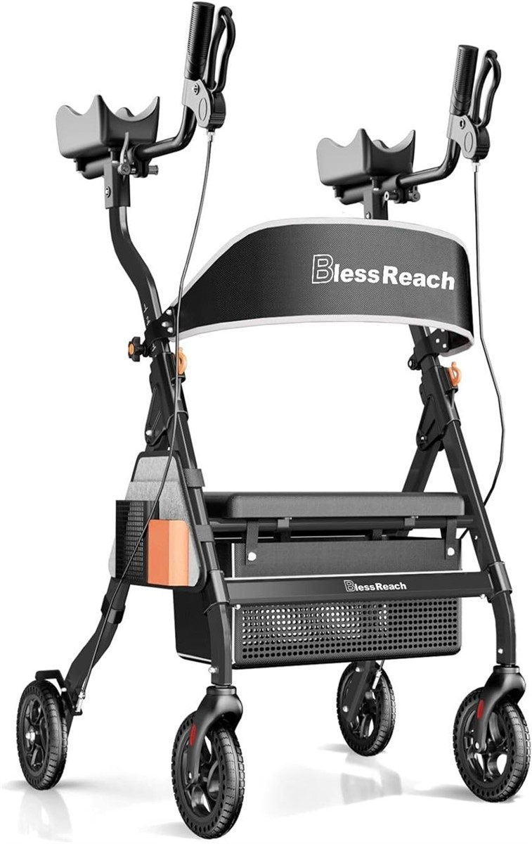 BlessReach Heavy Duty Upright Rollator Walker