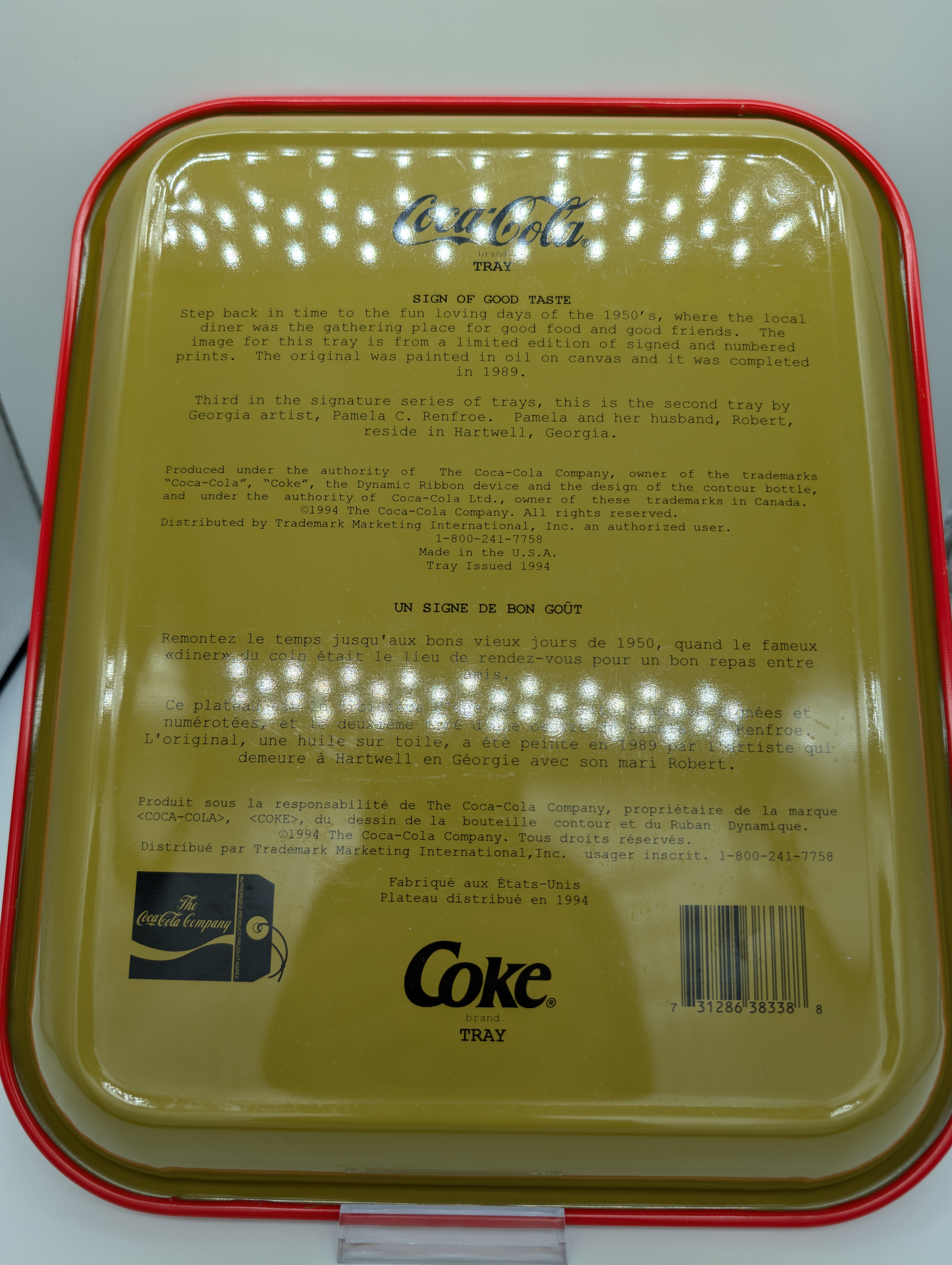 🍔🥤1994 Coca-Cola "Sign of Good Taste" Serving Tray🍔🥤 - photo 2
