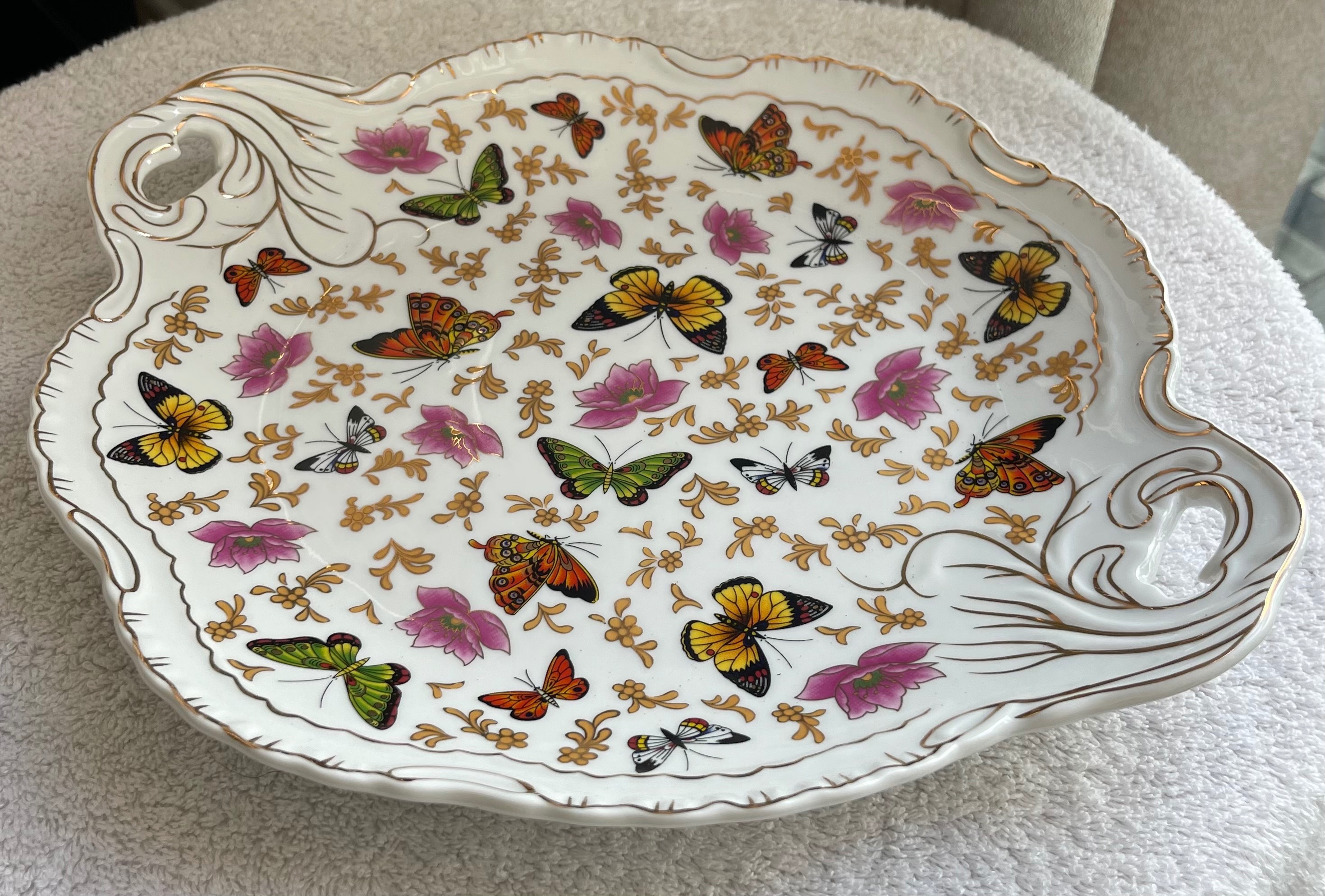 Allison L.L. Butterfly Porcelain Serving Tray (13") - photo 2